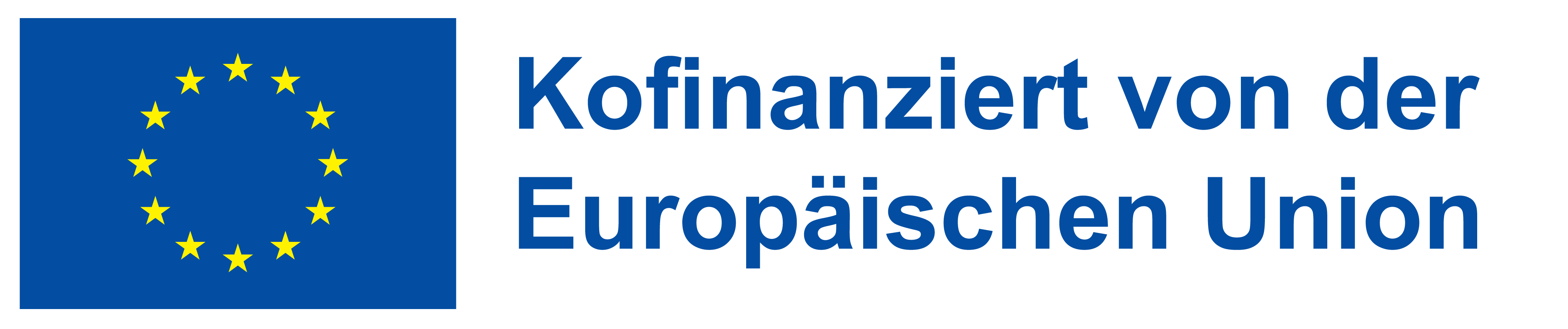 Logo der Europäischen Union mit Schriftzug 'Konfinanziert von der Europäischen Union'